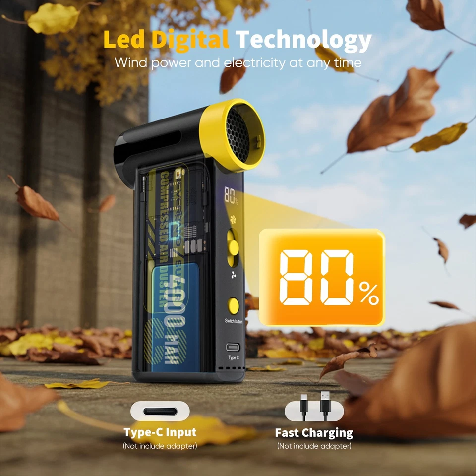 NEVERLAND Elektrische Staubgebläse 240000RPM Luftdruckspray Compressed AirDuster - Bild 3 von 4