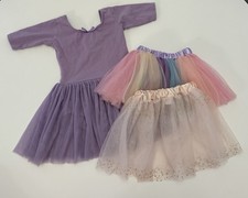 Girls Dancewear Tutu Leotard Lot Of 3 Purple Pink Size 5/6