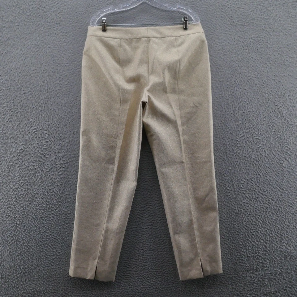 Pantalones Talbots Para Mujer Pierna Ajustada Brillantes 10 Metálicos Dorados Tiro Medio Fiesta Elegante Foto 2 de 4