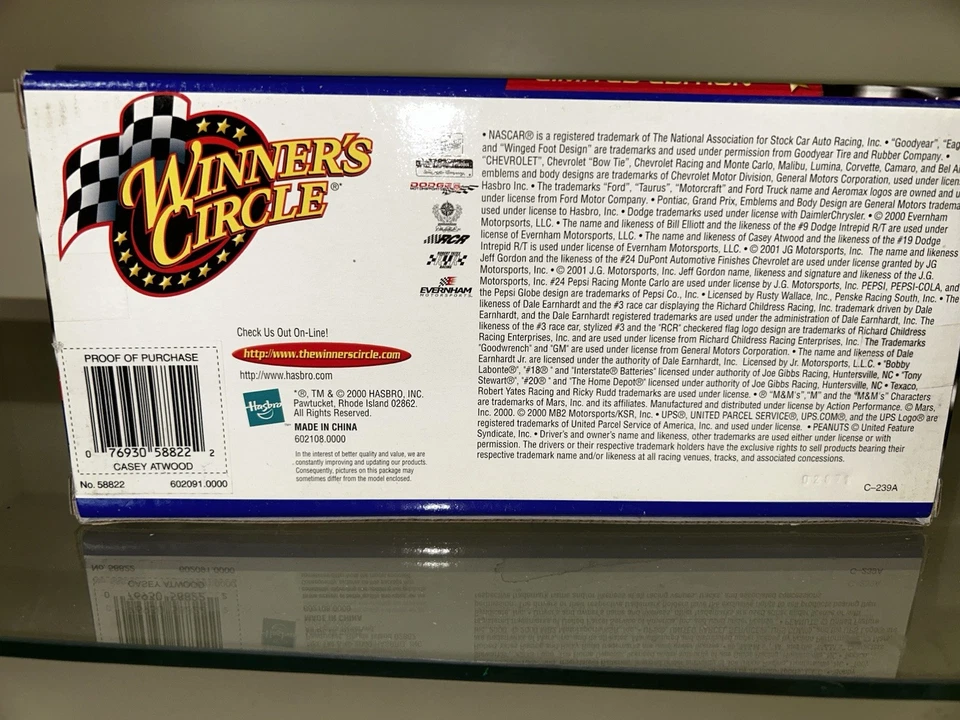 Dodge Intrepid 1/24 diecast NASCAR Casey Atwood #19 Winners Circle 2000 Foto 2 de 2