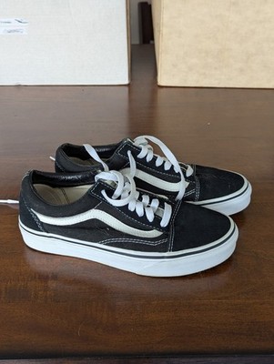 VANS Old Skool Black White Canvas Sneakers Low Top Shoes Women's 7 Men's 5.5 