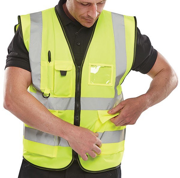Beeswift Hi-Vis Executive Id Vest Saturn Yellow Size S