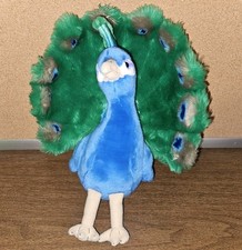 FAO Schwarz Peacock Bird 14" Plush Stuffed Animal Schwartz Blue Green
