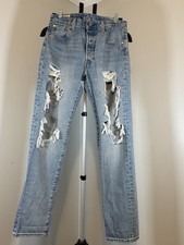 Vintage Levi  s 501 '93 Button Fly Straight Med Wash Distressed Big E Jeans 30x32