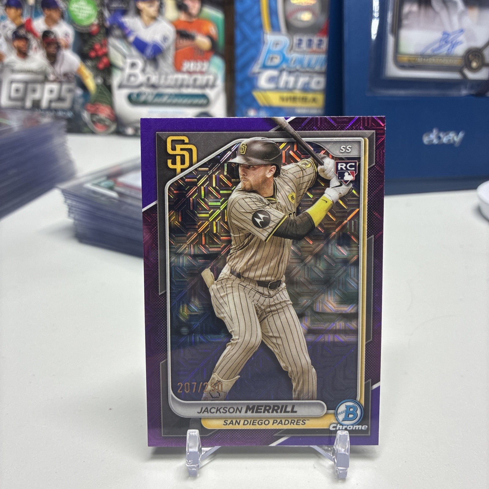 2024 Bowman Chrome #27 Jackson Merrill Purple Mojo Refractor /250 Padres