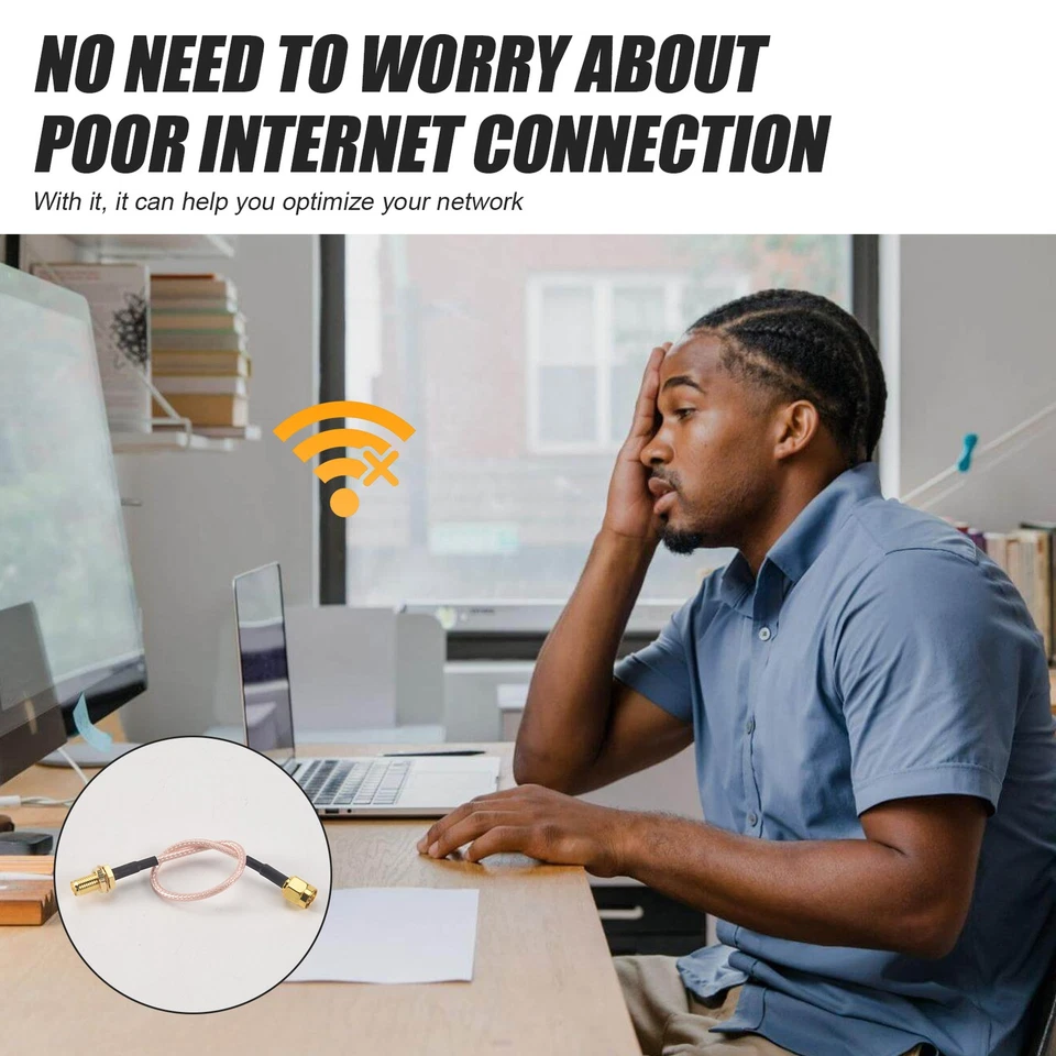 SMA Male to SMA Female  Bulkhead Crimp RG316 Coax Cable  Pigtail 15cm U3F35258 - Image 4 of 4