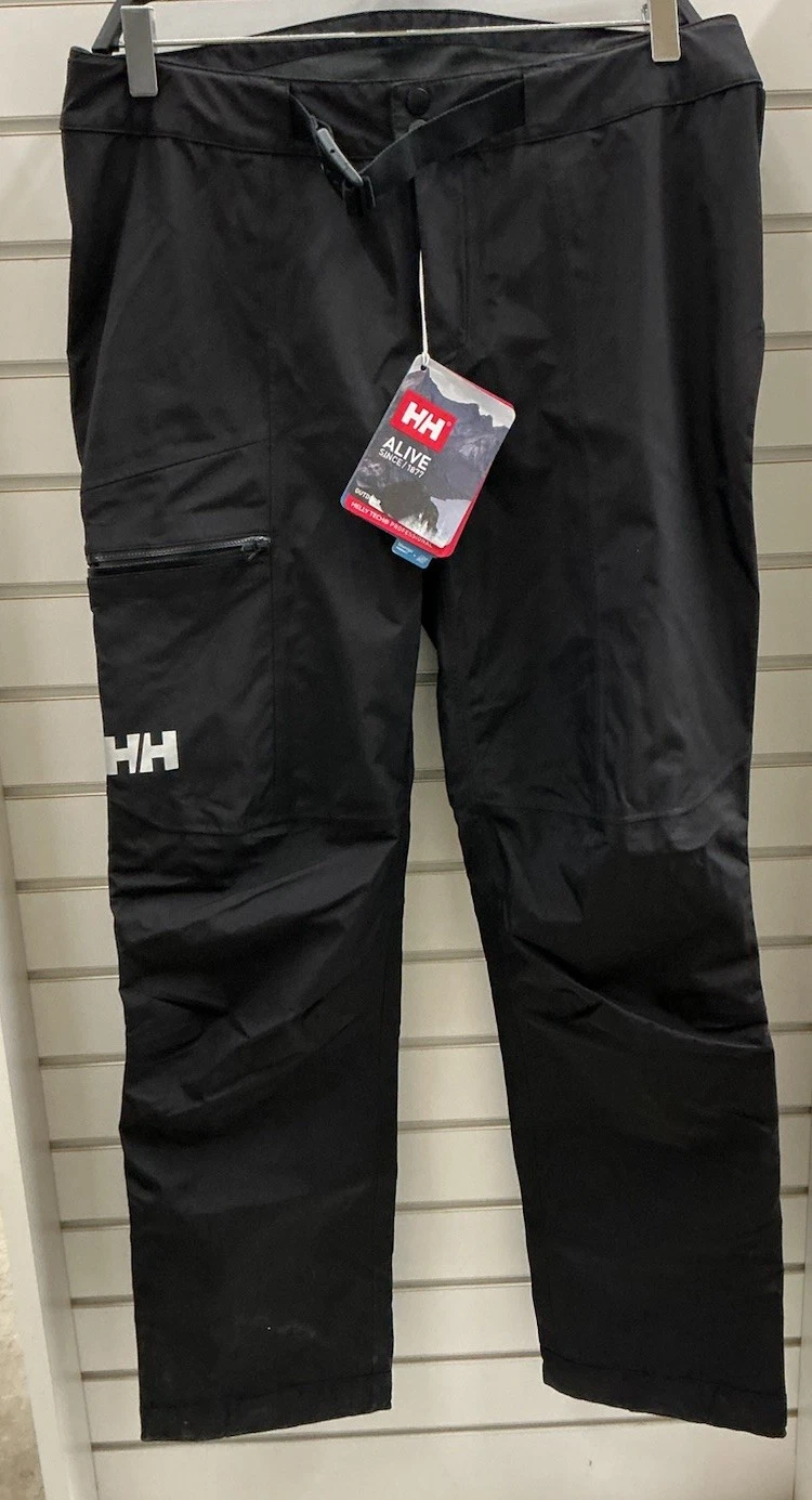 HELLY- HANSEN WOMENS VARGLAS SHELL PANT, SZ M BLACK