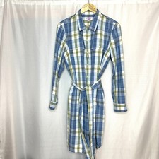 LL Bean Signature Plaid Shirt Belted Dress with Pockets, X-Large Preppy Cottage