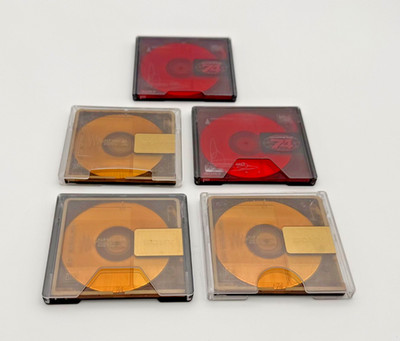 5x Sony MD 74 Recordable Mini Disc inklusive Cases | unbespielt
