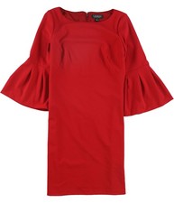 Ralph Lauren Womens Ruffle Sleeve Cocktail Dress, red, 6