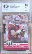 2006 SAGE Hit National Promos Matt Leinart #1 Rookie Serial USC BCCG 10