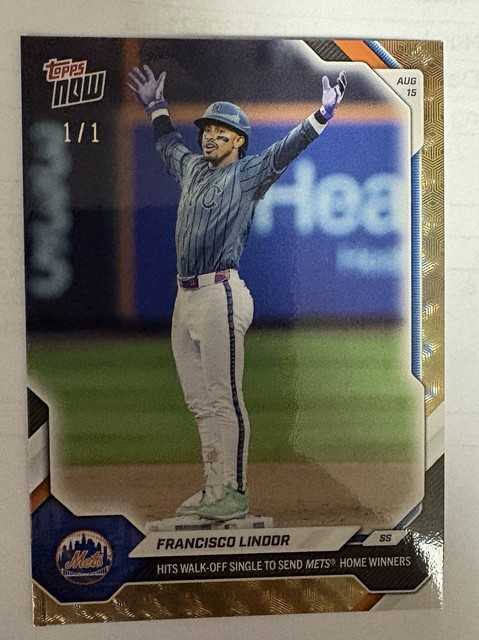 Francisco Lindor Mets Walk-Off w Luis Torrens 2026 Topps Now 557 Foilfractor 1/1