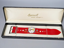 Vintage Walt Disney Ingersoll WDP Mickey Mouse Watch Manual Wind wide band WORKS