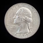 1964 Washington Quarter 90% Silver $0.25 FV Circulated Pre-1965 US Coin - 21-78
