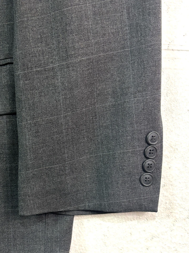 Jos A Bank 46L 38x33 Carbón Ventana 2 piezas Pantalón Traje Viajeros Colección Lana Foto 3 de 4