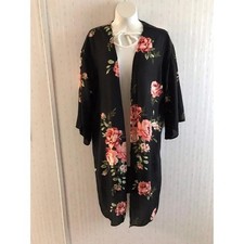 New Black Floral kimono