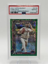 2025 Topps Holiday - Chrome Chris Sale #HC98 Green Sparkle Refractor 74/99 Pop 2