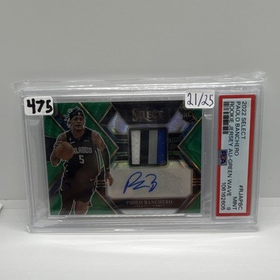 Panini 2022 Select Paolo Banchero RJA-PBC Green Wave /25 PSA 9 Auto Jersey