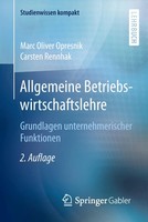 Allgemeine Betriebswirtschaftslehre Grundlagen Unternehmerischer Funktionen Buch