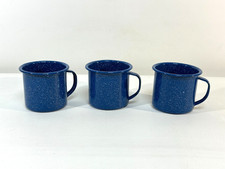 Blue Enamelware camping Coffee Cup 8oz Mug