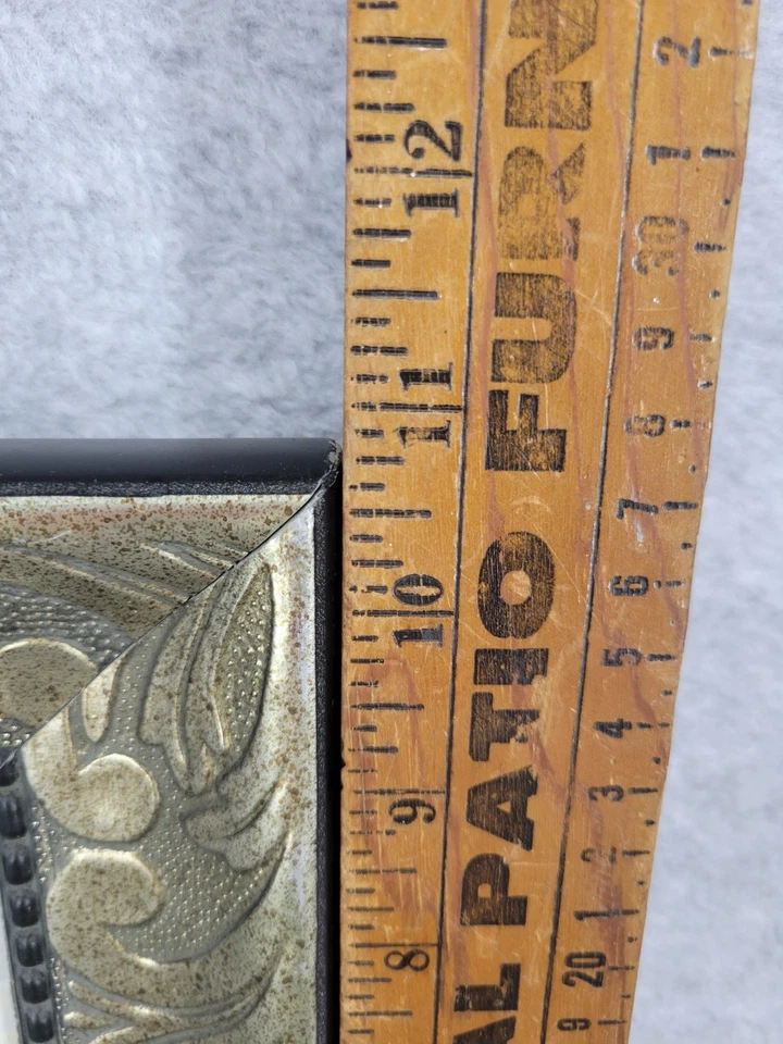 Moldura para fotos em pergaminho ornamentada preta prata tela de mesa comporta 4" x 6" - Imagem 4 de 4