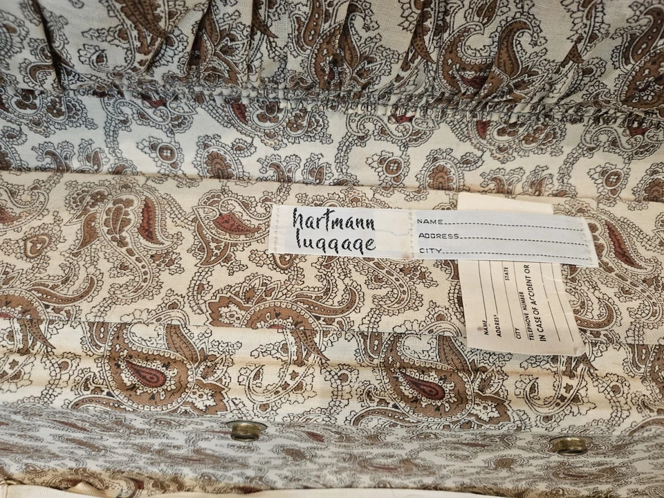 Vintage Hartmann Belting Vinyl Suitcase Travel Luggage Burgundy 29"x21"x8.5" - Image 3 of 4