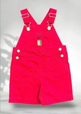 Vintage 2002 Gymboree Blue Hawaii Surfboard Red Shortalls Overalls - 6-12 Months