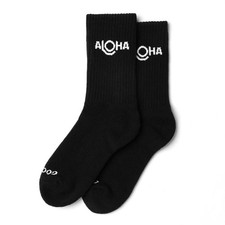 Aloha Logo Crew Socks - Black - Medium