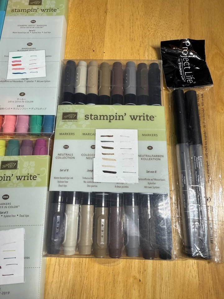 Stampin Up' 79 шт. лот маркеры для письма чернильные ручки с двойным наконечником кисть на водной основе тонкая - Изображение 2 из 4