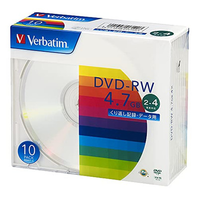 Verbatim Data DVD-RW 4.7GB 10 discs Silver Disc 2-4x Speed DHW47Y10V1 NEW