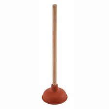 "6-Inch Light Duty Plunger with Rubber Cup and Wooden Handle - Single Pack"