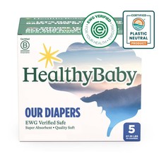 HealthyBaby Certified Safe Organic Cotton Enhanced Diapers 40ct Size 5