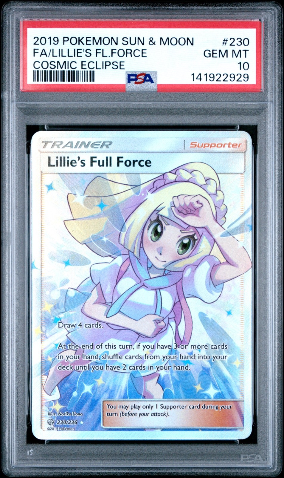 2019 Pokemon Sun & Moon Lillie's Full Force Cosmic Eclipse PSA 10