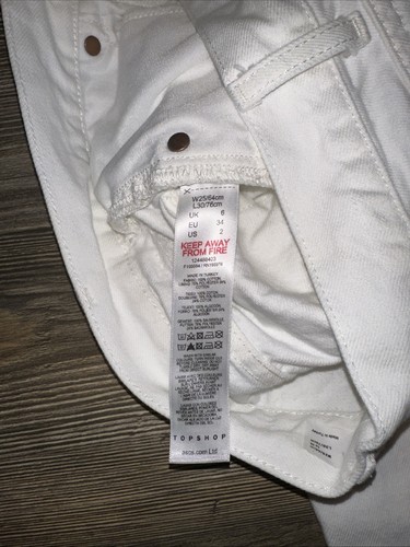 TopShop Women's White High Rise Dad Jeans. Size 25x30. NWOT. N - Picture 5 of 9