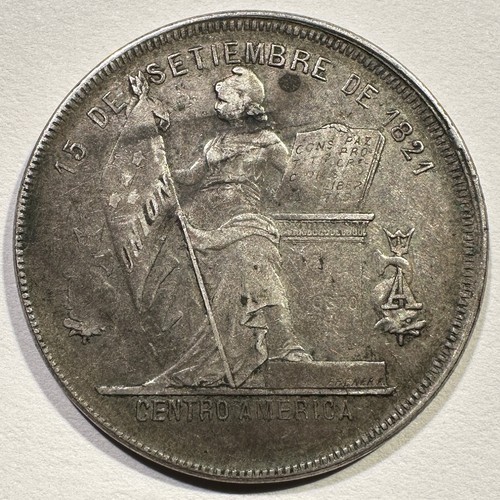 1883 Honduras 50 Centavos Silver Scarce Type Coin Attractive Surfaces