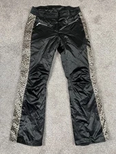 Obermeyer Snow Pants Womens 6 Black Cheetah Animal Print Ski Snow Winter Apres