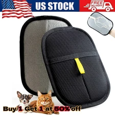 1-4 Pcs Electrostatic Pet Hair Removal Brush Double-sided Pet Grooming Gloves US