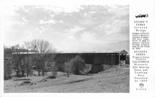 1940s Stanislaus California Knight's Ferry Covered Bridge RPPC Postcard 25-12125