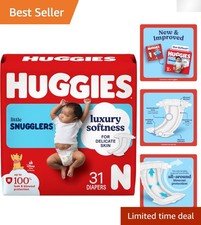 Luxurious Comfort Reliable Protection - Huggies Newborn Diapers, 31 Count Pack