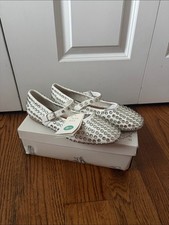 a new day Issa White Studded Mary Jane Flats Size 9.5 New with Tags