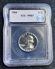1964 Washington Quarter 25C Silver Proof ICG PR67