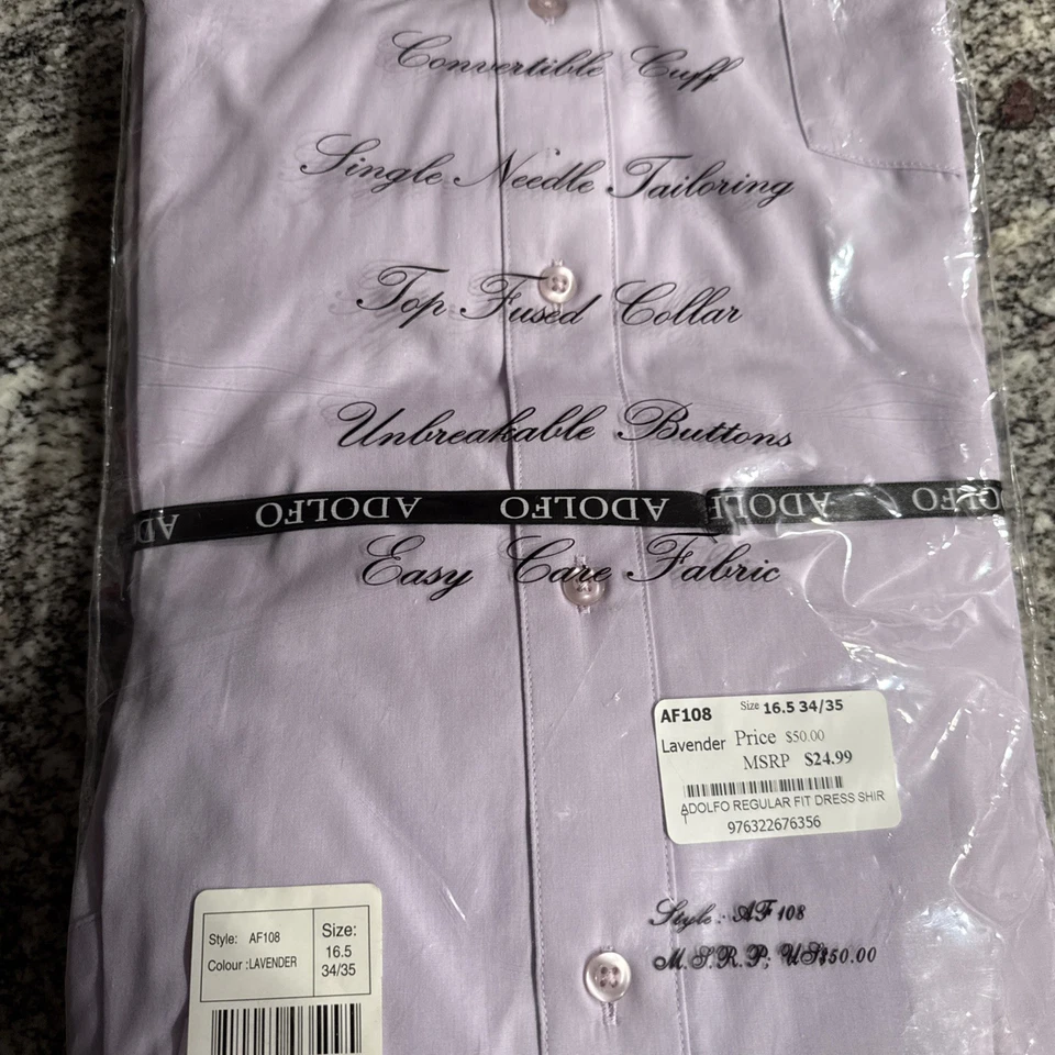 Camisa de vestir Adolfo de corte regular para hombre Foto 4 de 4