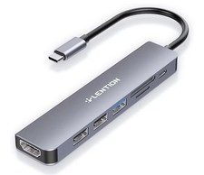 LENTION USB C hub w/100 W charging HDMI 4K dual card reader USB 3.0  2.0
