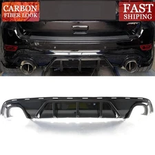 Carbon Color Shark Fin Rear Bumper Diffuser For 14-21 Jeep Grand Cherokee SRT V1