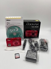 Nikon COOLPIX S6300 Digital Camera 16.0MP w/10x Optical Zoom Red Bundle - MINT