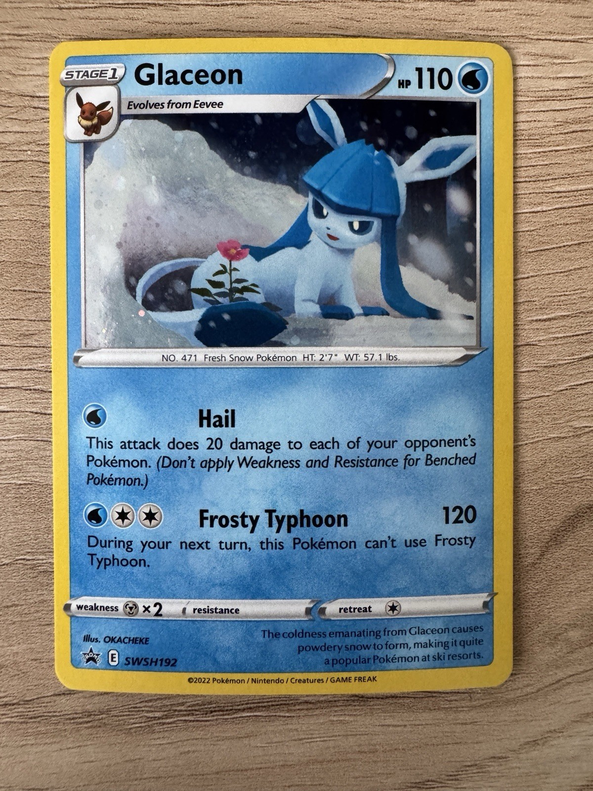 Glaceon HOLO RARE BLACK STAR PROMO SWSH192 (NM/M) Pokemon Cards