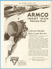 1921 ARMCO American Rolling Mill Co Middletown Ohio Culvert Ingot Iron Art Ad