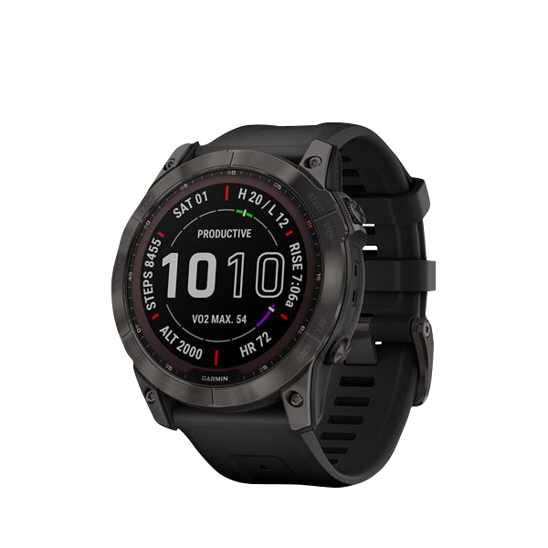 Garmin Fenix 7X Sapphire Solar Carbon Gray Titanium Multisport GPS Watch-image