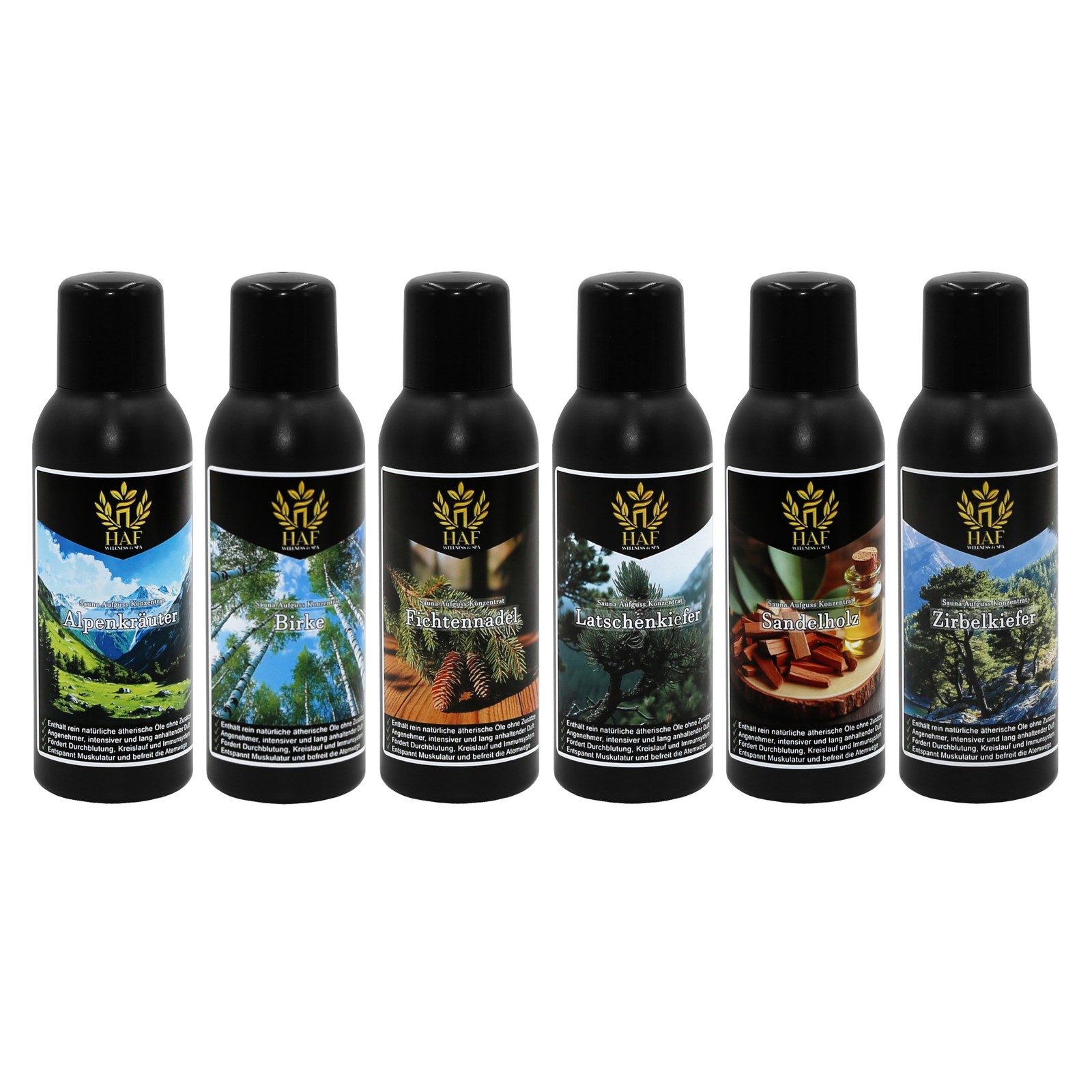 HAF Sauna Aufgusskonzentrat Set Naturkraft 6 x 250ml Saunaduft Saunaaufguss
