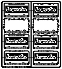 The Model Car Garage MCG-2084 Low Rider License Plate Frames 1/24-1/25 sc kits